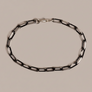 Sterling Silver with Black Rhodium Chain Bracelet