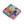 An open decorative gift box with a sliding drawer, featuring floral artwork on the lid and a colorful iridescent notecard stack inside. The box is pink on the inside and blue on the outside, with the words 'STILL LIFE' visible on the lid.