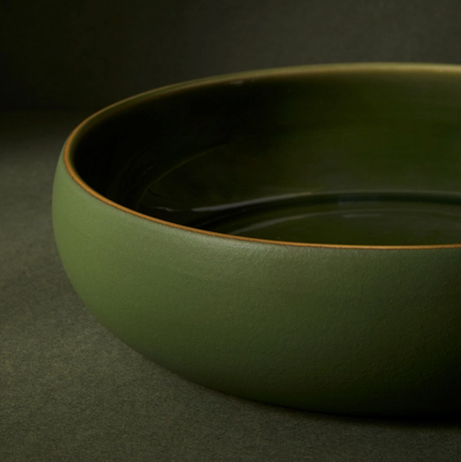 Stoneware Shallow Serving Bowl