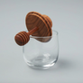 Teak & Glass Mini Honey Jar