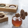 Teak & Glass Mini Honey Jar