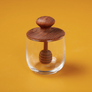 Teak & Glass Mini Honey Jar