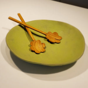 Teak Flower Serving Set