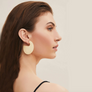Wood Flat Hoop Earring