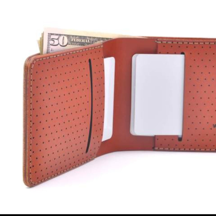 Landscape Perforated Leather Wallet