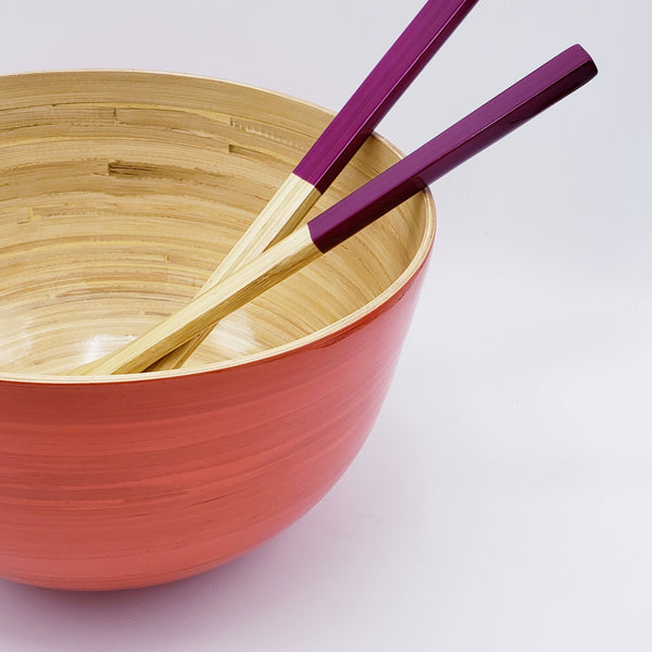 Bamboo Bowl in Red, Large Tall – La Cuisine