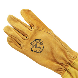 yellow gardening gloves Womanswork Rose Gauntlet Leather Garden Gloves – Made in the USA