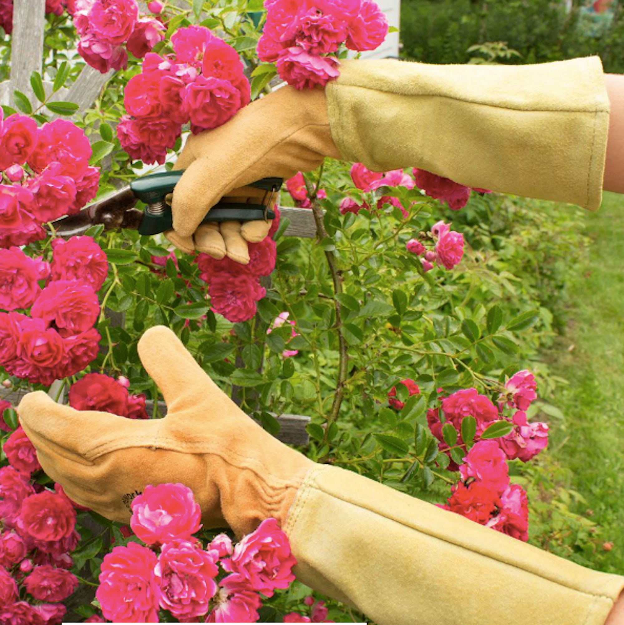 gardening gloves for pruning roses Womanswork Rose Gauntlet Leather Garden Gloves – Made in the USA