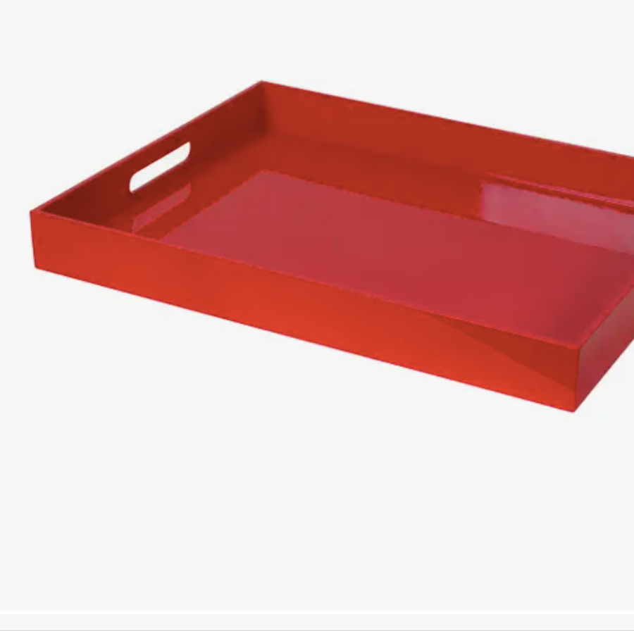 Bamboo Lacquer Rectangular Serving Trays