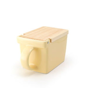 Ceramic Salt Box with Cypress Wood Lid