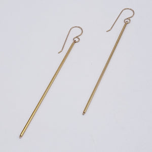 Golden Bar Dangle Earrings - 3"