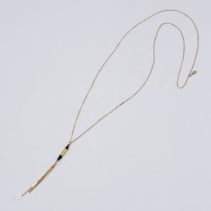 Golden Tassel Necklace with Tiger Eye