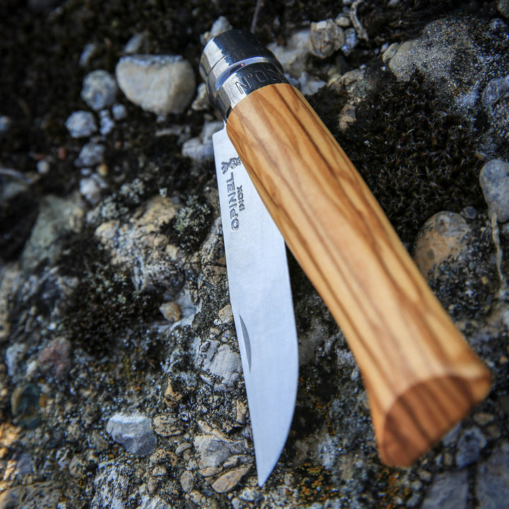 Olive Wood Folding Knife with Alpine Sheath