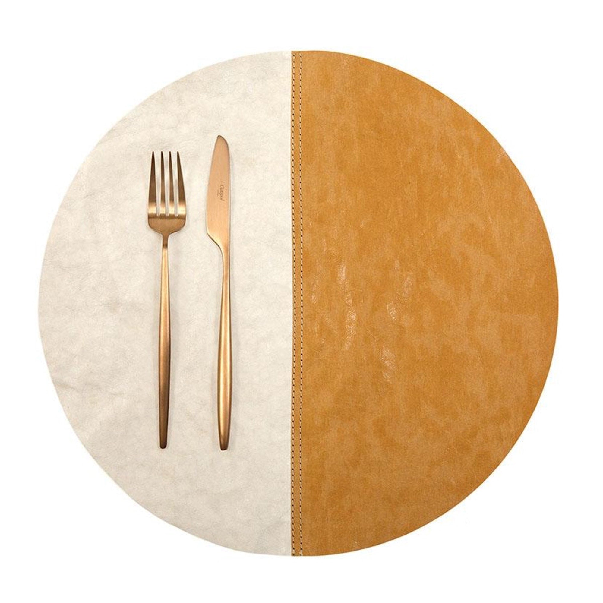 Faux Leather Round Placemat